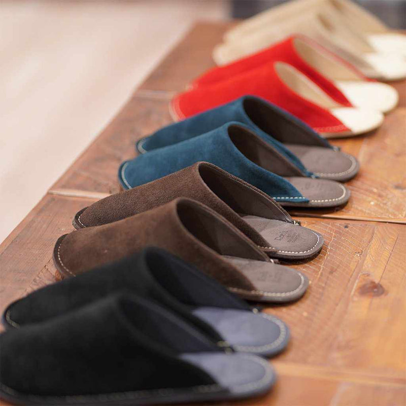 [SLIPPERS] VELOUR (NAVY) | LEATHER PROCESSING