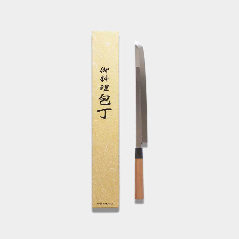[廚房（廚師）刀] Sato Uma Mitsuhiro水烤Honyaki Tip Maru octopus刀330mm鏡面波漂浮第一八角形圖案| Sakai鍛造刀片