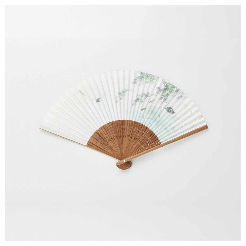 [HAND FAN] MEN'S PAPER FAN NATSUNIWA WATERWAY | KYOTO FOLDING FANS | OHNISHI TSUNE SHOTEN