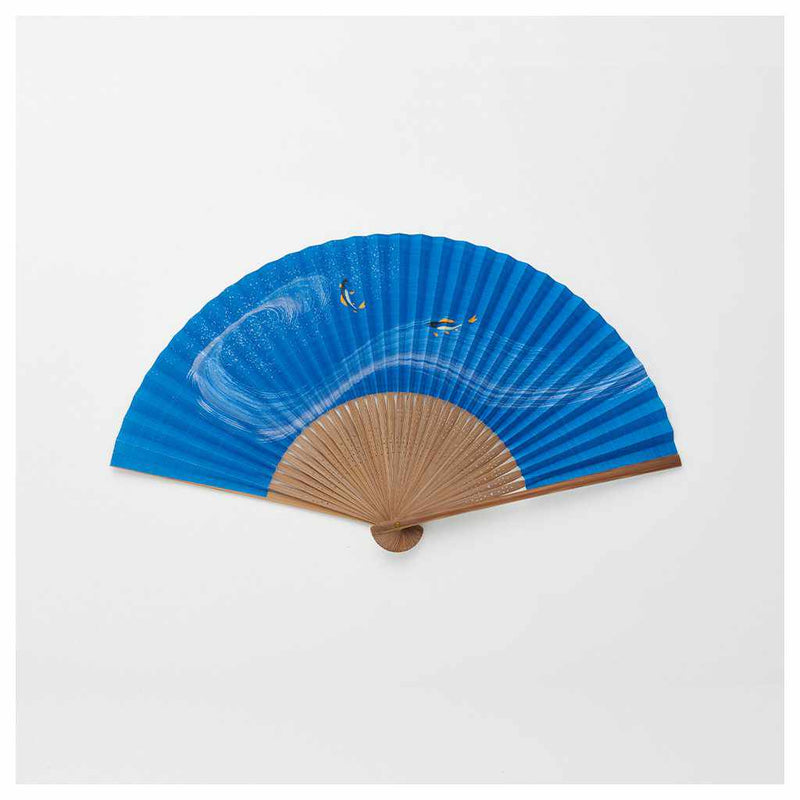 [HAND FAN] MEN'S PAPER FAN TWO SWEETFISH BETWEEN WATER | KYOTO FOLDING FANS | OHNISHI TSUNE SHOTEN