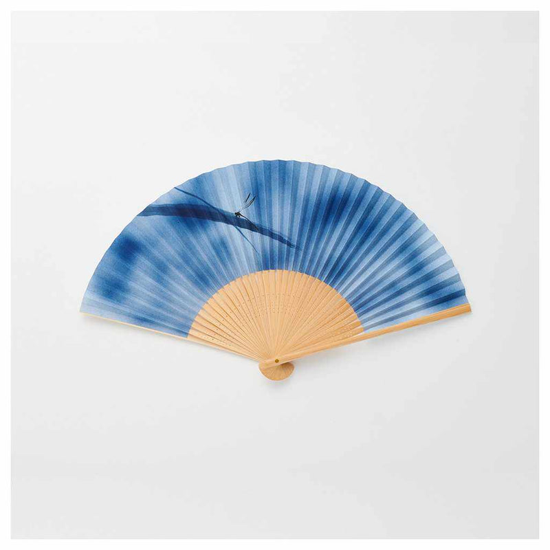 [HAND FAN] MEN'S PAPER FAN WATERSIDE DRAGONFLY | KYOTO FOLDING FANS | OHNISHI TSUNE SHOTEN