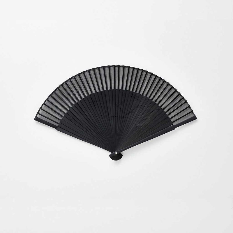[手扇]男子絲綢扇黑骨大短地|京都摺疊風扇