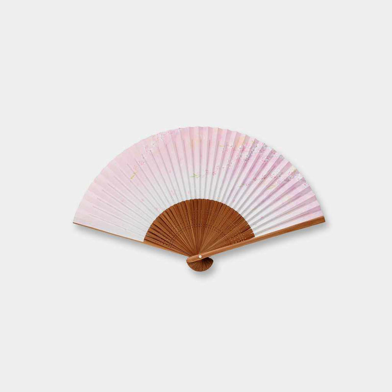 [HAND FAN] WOMEN'S PAPER FAN WIND-SWAYING CHERRY BLOSSOMS | KYOTO FOLDING FANS | OHNISHI TSUNE SHOTEN