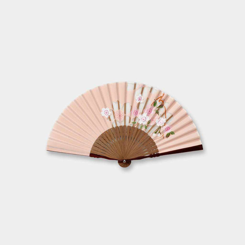 [HAND FAN] WOMEN'S SILK FAN PAPER-CUTTING CHERRY BLOSSOMS | KYOTO FOLDING FANS | OHNISHI TSUNE SHOTEN