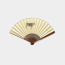 [HAND FAN] MEN'S ZODIAC COW DRAWING 2 | UNKINDO FUKATSU HAND FAN | EDO FOLDING FANS