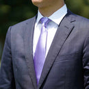 [TIE] LAVENDER MIYAVI 33 MOMME SILK SATIN | GUNNAI TEXTILES| FUJI SAKURA