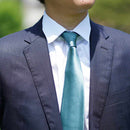 [TIE] CELADON GREEN MIYAVI 33 MOMME SILK SATIN | GUNNAI TEXTILES| FUJI SAKURA