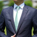 [TIE] OPAL GREEN MIYAVI 33 MOMME SILK SATIN | GUNNAI TEXTILES| FUJI SAKURA