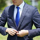 [TIE] ROYAL BLUE MIYAVI 33 MOMME SILK SATIN | GUNNAI TEXTILES| FUJI SAKURA