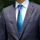 [TIE] TURQUOISE MIYAVI 33 MOMME SILK SATIN | GUNNAI TEXTILES| FUJI SAKURA
