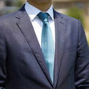 [TIE] LIGHT GRAYISH GREEN MIYAVI 33 MOMME SILK SATIN | GUNNAI TEXTILES| FUJI SAKURA