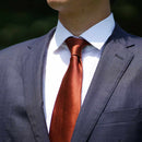 [TIE] TERRACOTTA MIYAVI 33 MOMME SILK SATIN | GUNNAI TEXTILES| FUJI SAKURA