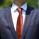 [TIE] TERRACOTTA MIYAVI 33 MOMME SILK SATIN | GUNNAI TEXTILES| FUJI SAKURA