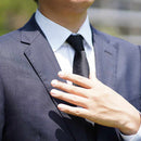 [TIE] BLACK MIYAVI 33 MOMME SILK SATIN | GUNNAI TEXTILES| FUJI SAKURA