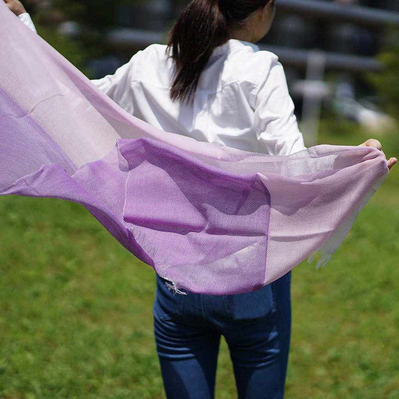 [圍巾]Stall Kasane紅色淡紫色（粉色X紫色）| Gunnai紡織品