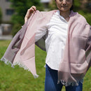 [SCARF] STALL KASANE RUSSET COLOR (PALE PINK × RUSSET BROWN) | GUNNAI TEXTILES| FUJI SAKURA