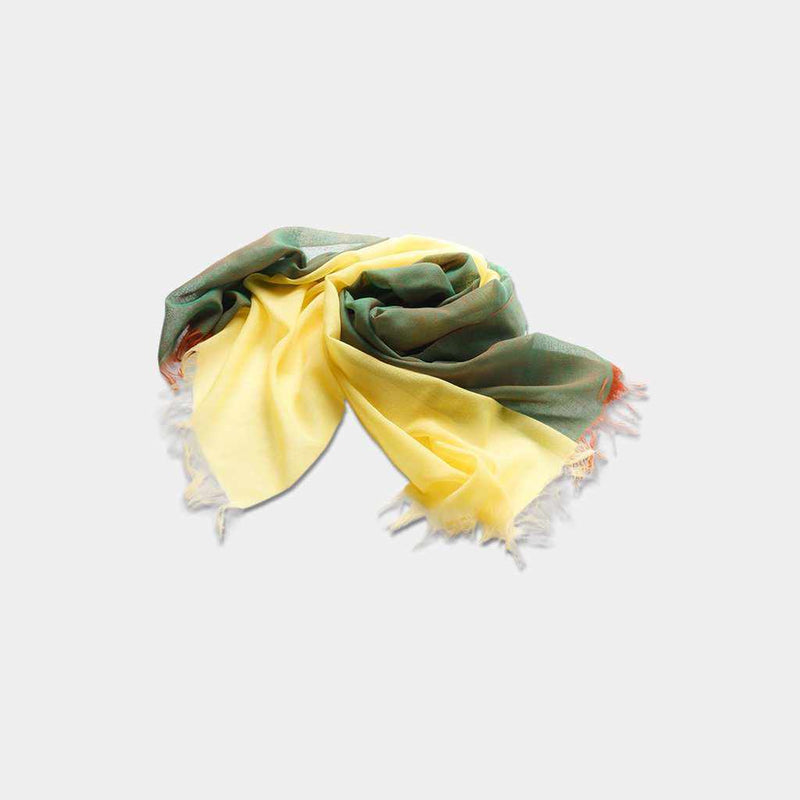 [圍巾]攤位Kasane Jorohana（黃色X彩虹綠色）| Gunnai紡織品