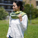 [SCARF] STALL KASANE YOUNG GRASS COLOR (SPRING GREEN × CITRON) | GUNNAI TEXTILES| FUJI SAKURA