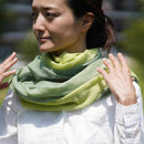 [SCARF] STALL KASANE YOUNG GRASS COLOR (SPRING GREEN × CITRON) | GUNNAI TEXTILES| FUJI SAKURA