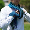 [SCARF] STALL KASANE PEACOCK COLOR (PEACOCK × CHROME GREEN) | GUNNAI TEXTILES| FUJI SAKURA