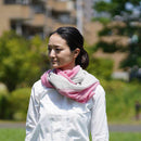 [SCARF] STALL KASANE YUKINOSHITA (SILVER × GRAYISH PINK) | GUNNAI TEXTILES| FUJI SAKURA
