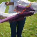 [SCARF] STALL KASANE WHITE AZALEA (SILVER × PURPLE) | GUNNAI TEXTILES| FUJI SAKURA