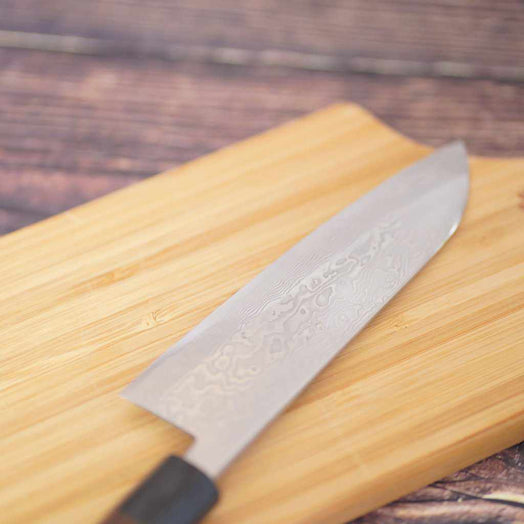 [KITCHEN (CHEF) KNIFE] FORGED DAMASCUS SANTOKU KNIFE UKIGUMO 170MM | ECHIZEN FORGED BLADES| IWAI CUTLERY