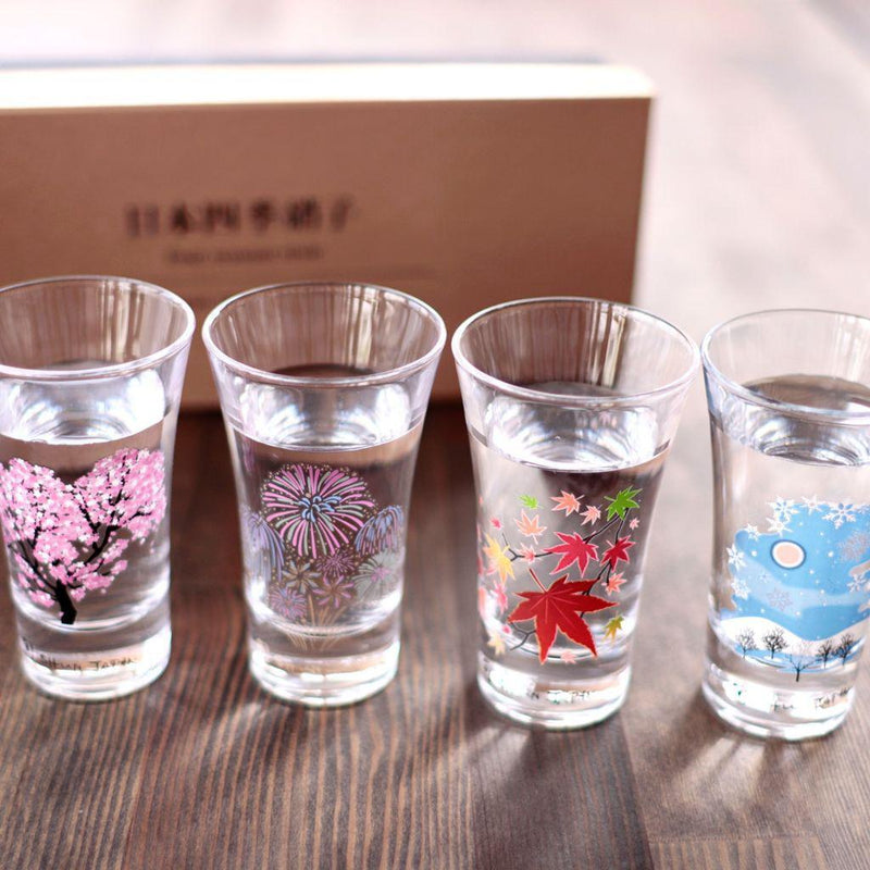 【美濃燒】旬 SHUN JAPAN 平底杯 日本四季冷感變色杯4件