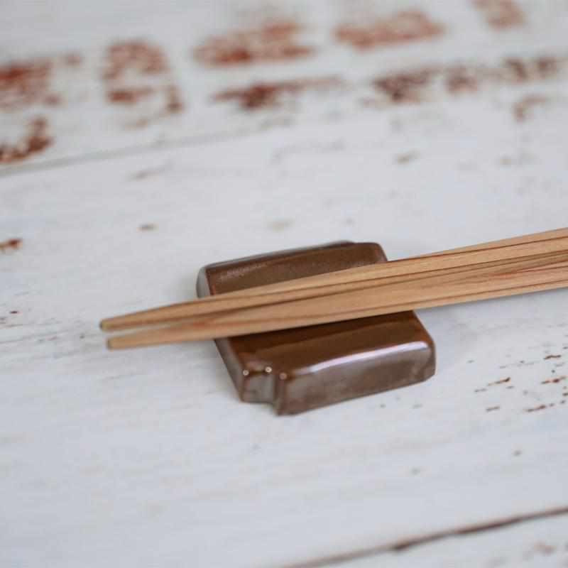 [筷子休息套] 5件棕色| Sekishu瓷磚