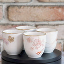 [JAPANESE TEA CUP] OKURA ART CHINA FOUR SEASONS JAPANESE TEA CUP (4-PIECE SET) | CERAMICS