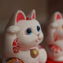 [BECKONING (LUCKY) CAT] MANEKI NEKO FENG SHUI (WHITE) INNOCENT RELAX | EDO ART DOLLS | KAKINUMA DOLLS