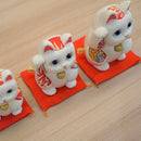 [BECKONING (LUCKY) CAT] MANEKI NEKO FENG SHUI (WHITE) INNOCENT RELAX | EDO ART DOLLS | KAKINUMA DOLLS