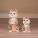 [BECKONING (LUCKY) CAT] MANEKI NEKO, WISH TO THE STAR (CREPE MULTICOLOR) | EDO ART DOLLS | KAKINUMA DOLLS