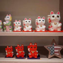 [BECKONING (LUCKY) CAT] MANEKI NEKO (EXTRA LARGE) PURE SILK | EDO ART DOLLS | KAKINUMA DOLLS