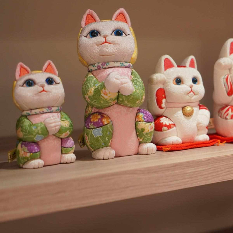 [Beckoning （Lucky） Cat] Maneki Neko，願為之星辰（Crepe Mulicolor） | 江戶藝術娃娃