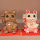 [BECKONING (LUCKY) CAT] MANEKI NEKO (EXTRA LARGE) PURE SILK | EDO ART DOLLS | KAKINUMA DOLLS