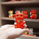 [BECKONING (LUCKY) CAT] MANEKI NEKO, FENG SHUI (RED) LIFE FORCE NO ILLNESS | EDO ART DOLLS | KAKINUMA DOLLS