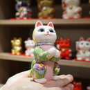 [BECKONING (LUCKY) CAT] MANEKI NEKO, WISH TO THE STAR (CREPE MULTICOLOR) | EDO ART DOLLS | KAKINUMA DOLLS