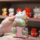 [BECKONING (LUCKY) CAT] MANEKI NEKO, WISH TO THE STAR (CREPE MULTICOLOR) | EDO ART DOLLS | KAKINUMA DOLLS