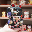 [BECKONING (LUCKY) CAT] MANEKI NEKO (EXTRA LARGE) YUZEN BLACK | EDO ART DOLLS | KAKINUMA DOLLS