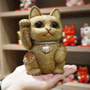 [BECKONING (LUCKY) CAT] MANEKI NEKO (EXTRA LARGE) PURE SILK | EDO ART DOLLS | KAKINUMA DOLLS