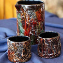 [SAKE BOTTLE & CUP SET] KOKEMUSU "MOSSY" WOODEN SAKE SET 3-PIECES | WAJIMA LACQUERWARE