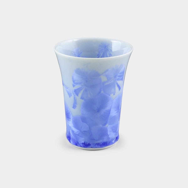 【京燒 清水燒】陶葊 花結晶 (青) 杯