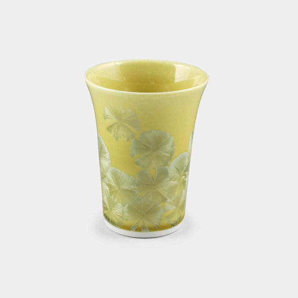 【京燒 清水燒】陶葊 花結晶 (黃) 杯