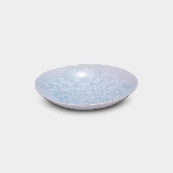 【京燒 清水燒】陶葊 花結晶 (白) 三寸皿