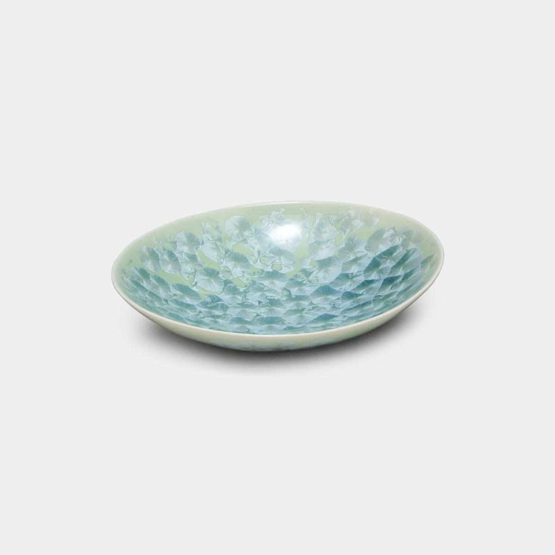 [BOWL] FLOWER CRYSTAL (GREEN) OVAL POT | TOUAN | KYOTO-KIYOMIZU WARES