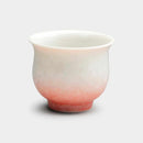[SAKE CUP] FLOWER CRYSTAL (RED ON A WHITE BACKGROUND) GUINOMI | TOUAN | KYOTO-KIYOMIZU WARES