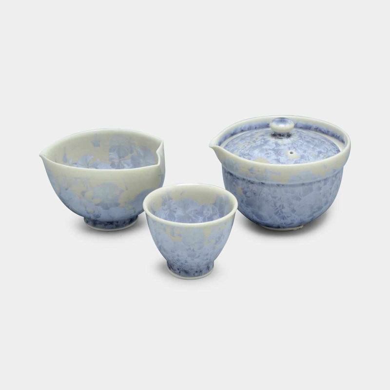 [JAPANESE TEA CUP] FLOWER CRYSTAL (GINFUJI) SMALL TEA SET (7-PIECE SET) | TOUAN | KYOTO-KIYOMIZU WARES