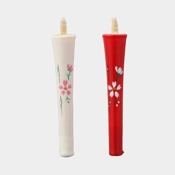 [CANDLE] IKARI TYPE 4 MOMME CHERRY BLOSSOMS (B) |  JAPANESE CANDLES | NAKAMURA CANDLE