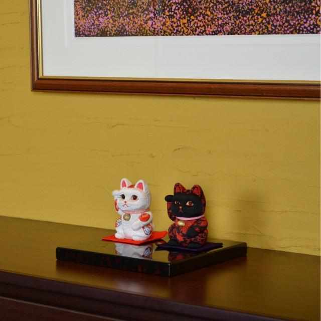 [招手（幸運）貓] Maneki Neko，風水（紫色）表明您的能力放鬆| edo藝術娃娃